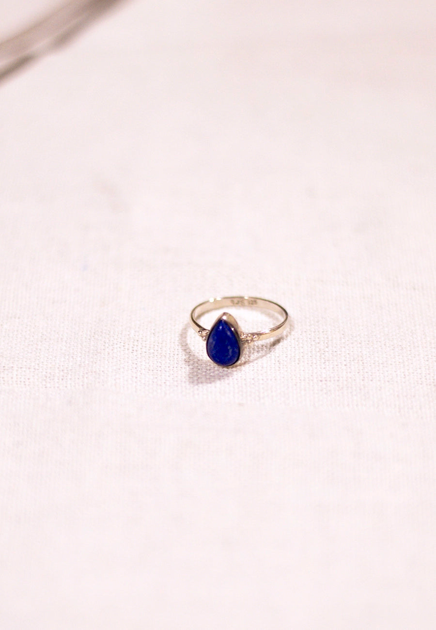 Anillo plata Lapislázuli gota