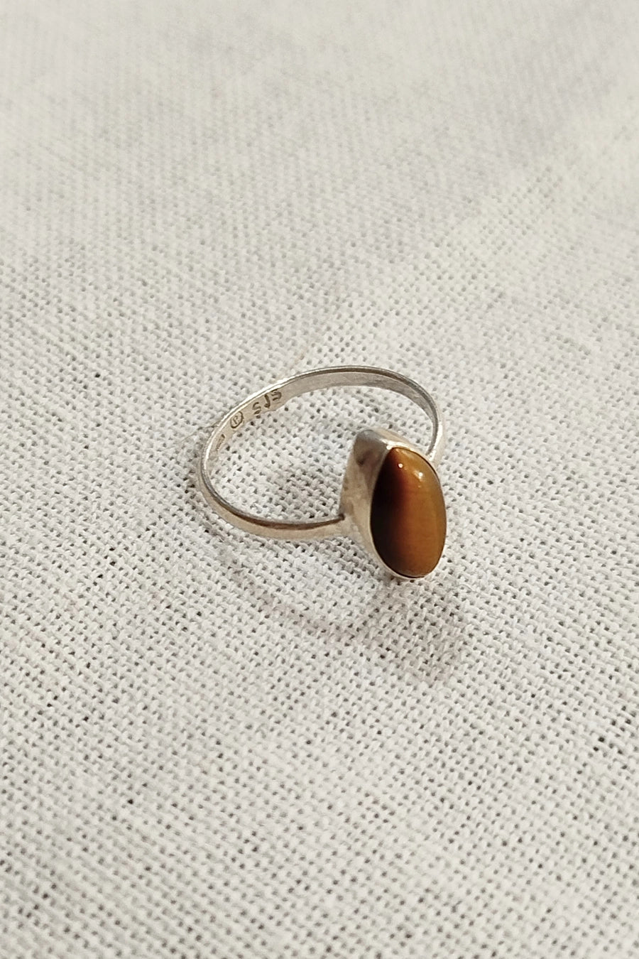 Anillo plata Ojo de tigre gota