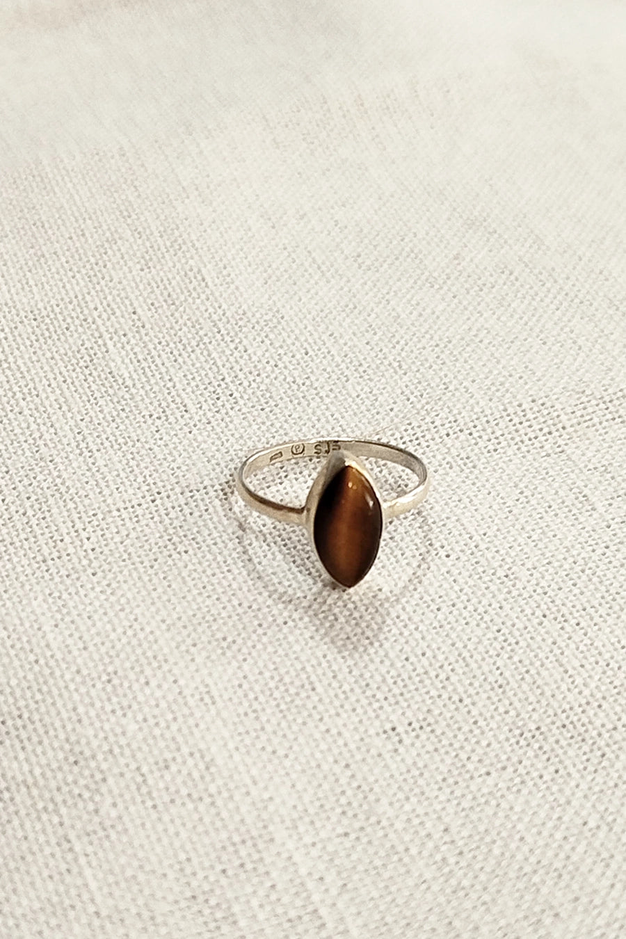Anillo plata Ojo de tigre gota