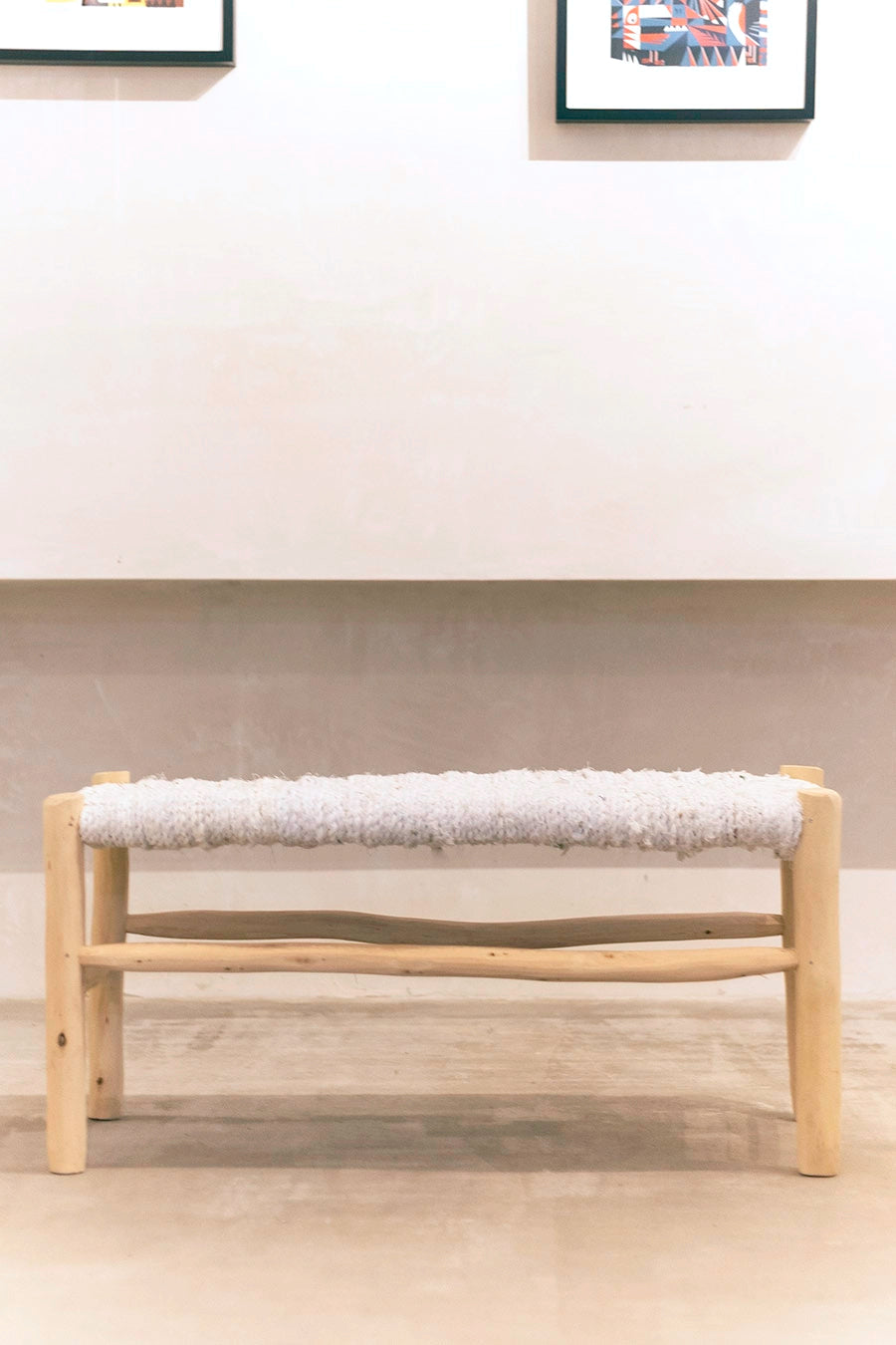 Banco de madera y textil