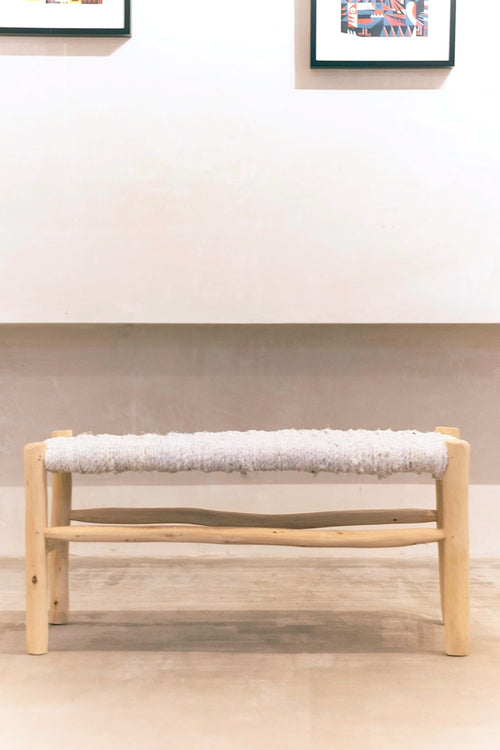 Banco de madera y textil