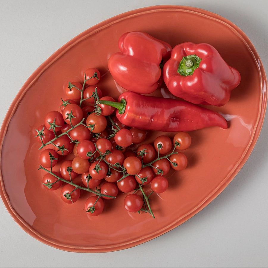 Fuente ovalada rojo paprika