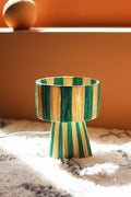 Lámpara de mesa rayas verde