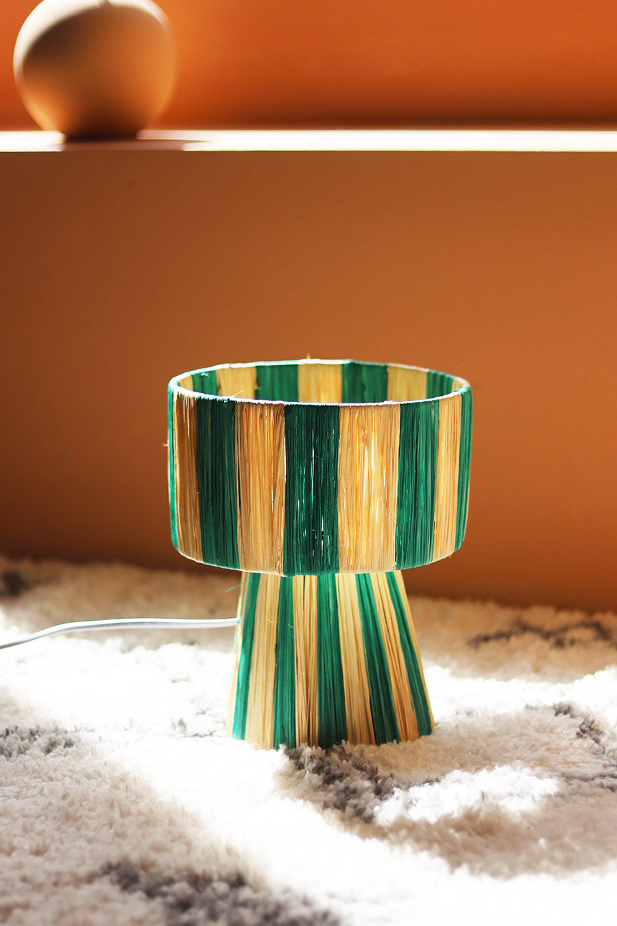 Lámpara de mesa rayas verde