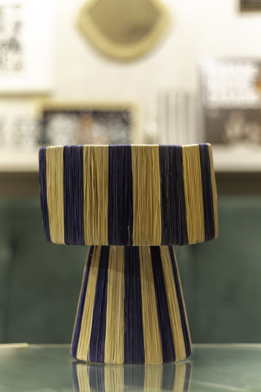 Lámpara de mesa rayas azul