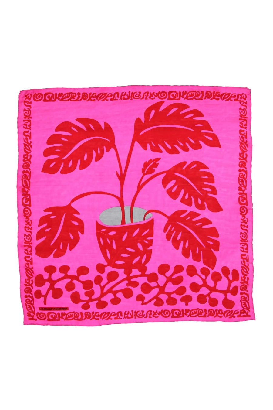 Pañuelo de seda rosa y rojo