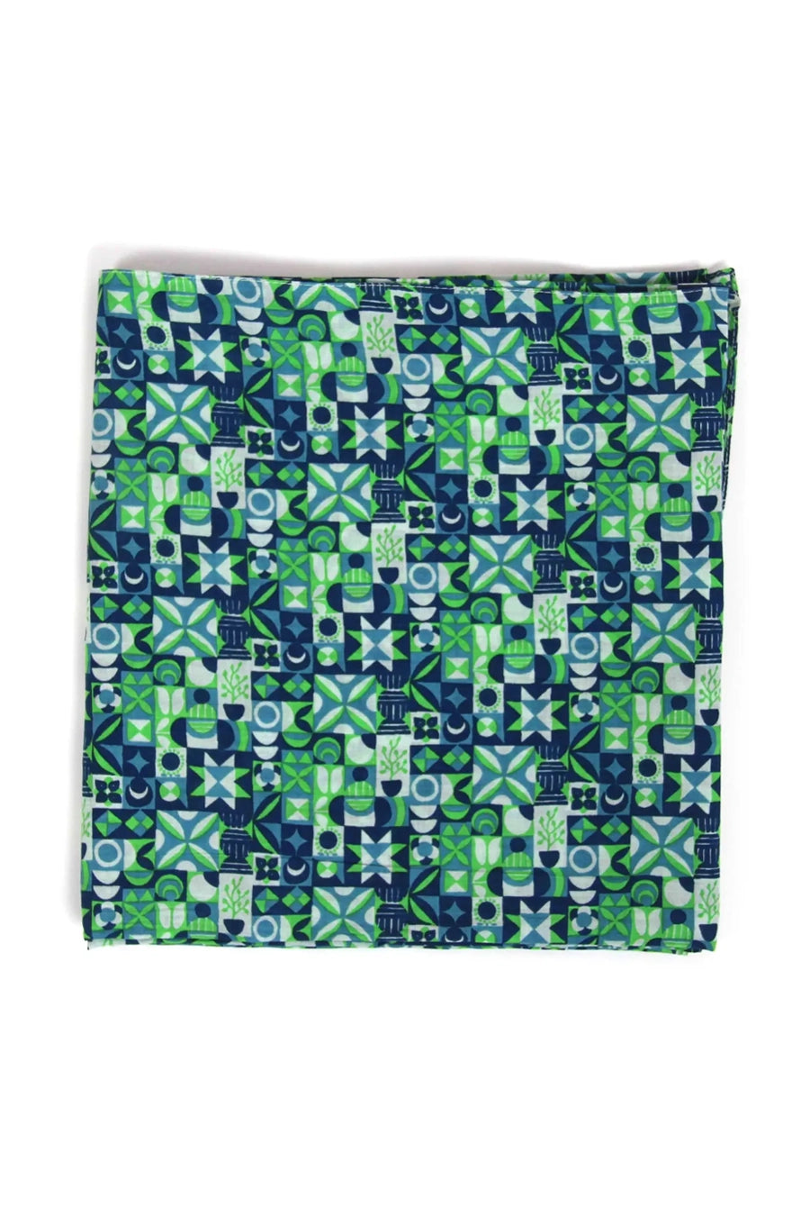 Pañuelo de algodón azul verde