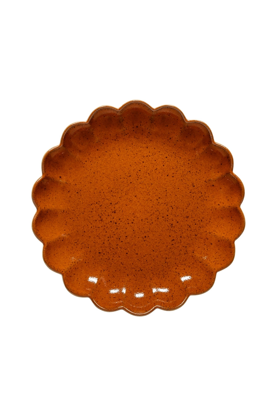 Plato flor marrón