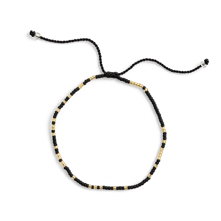 Brazalete pulsera negra oro