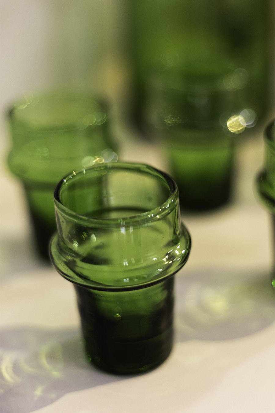 Vaso expreso de vidrio verde